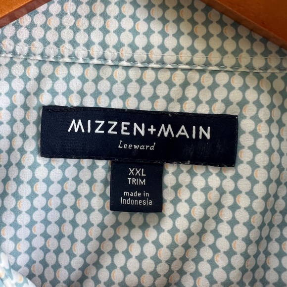 Mizzen + Main Leeward Shirt Men's 2XL Short Sleeve Button up Trim Fit Shirt - Picture 2 of 6